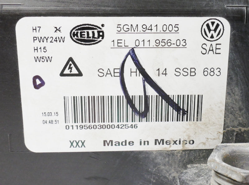 Headlight Head Lamp 15-17 VW Golf & Sportwagen MK7 - Genuine - 5GM 941 005