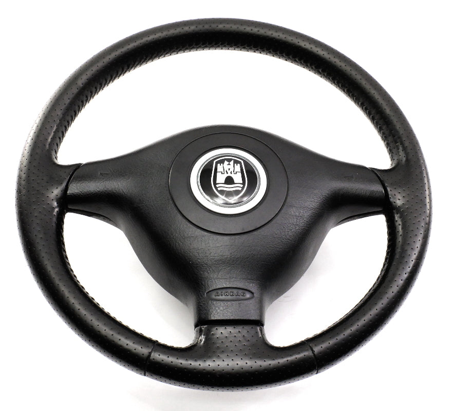 3 Spoke Sport Steering Wheel & Airbag VW Jetta GTI MK4 - Black Perforated Leather - Genuine