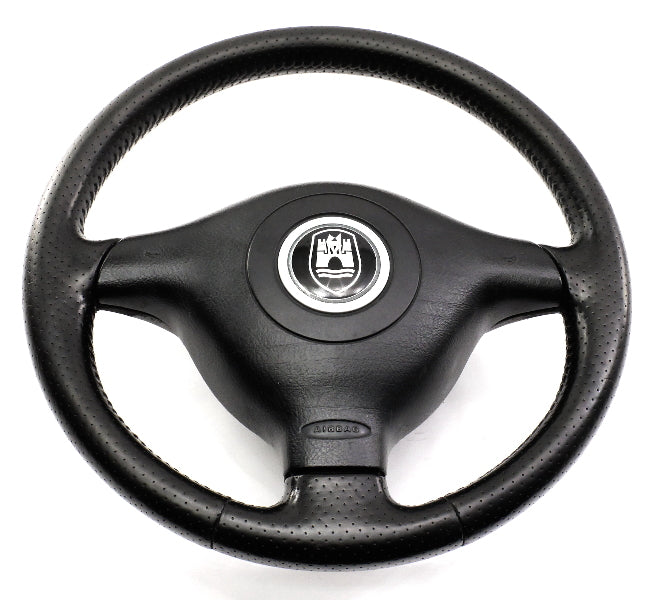 3 Spoke Sport Steering Wheel & Airbag VW Jetta GTI MK4 - Black Perforated Leather - Genuine