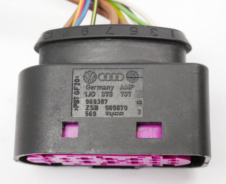 RH Xenon Headlight Wiring Pigtail Plug 05-08 Audi A6 C6 - Genuine 1J0 973 737 B