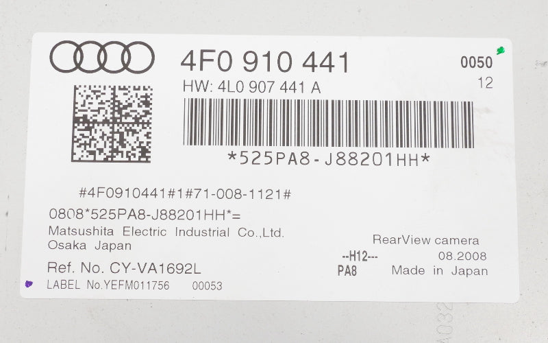 Backup Camera Control Module 05-11 Audi A6 S6 C6 - Genuine - 4F0 910 441