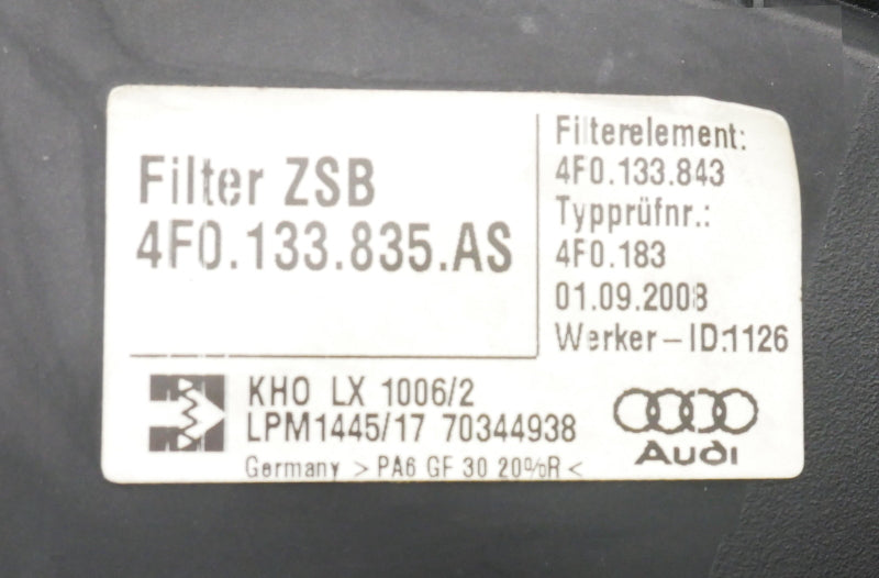 Air Intake Cleaner Filter Box 05-11 Audi A6 C6 3.2 - Genuine - 4F0 133 835 AS