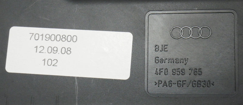 LH Front Power Seat Switch Control 05-11 Audi A6 C6 - Genuine - 4F0 959 765