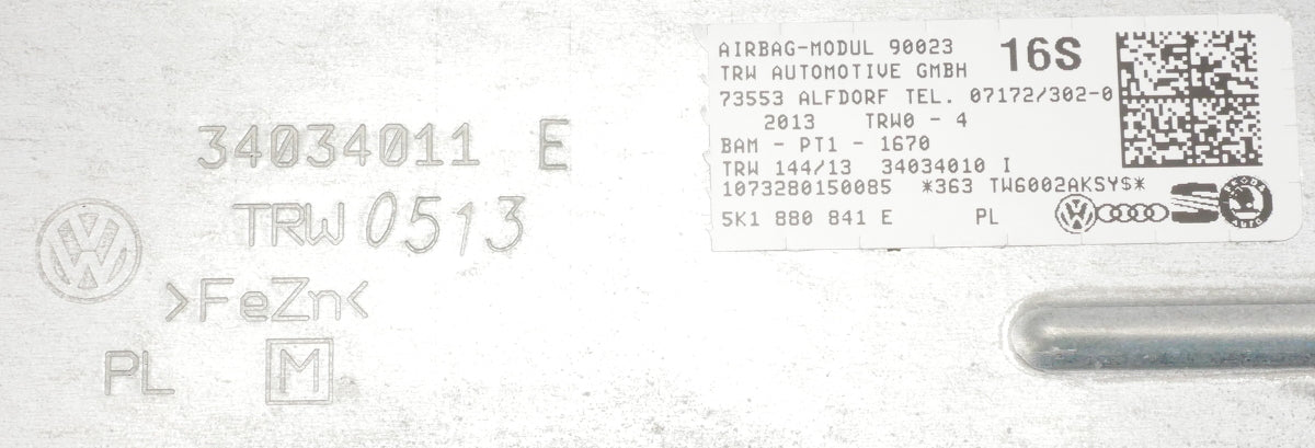 lower Knee Airbag Air Bag 10-14 VW Golf Jetta Sportwagen MK6 Eos - 5K1 880 841 E