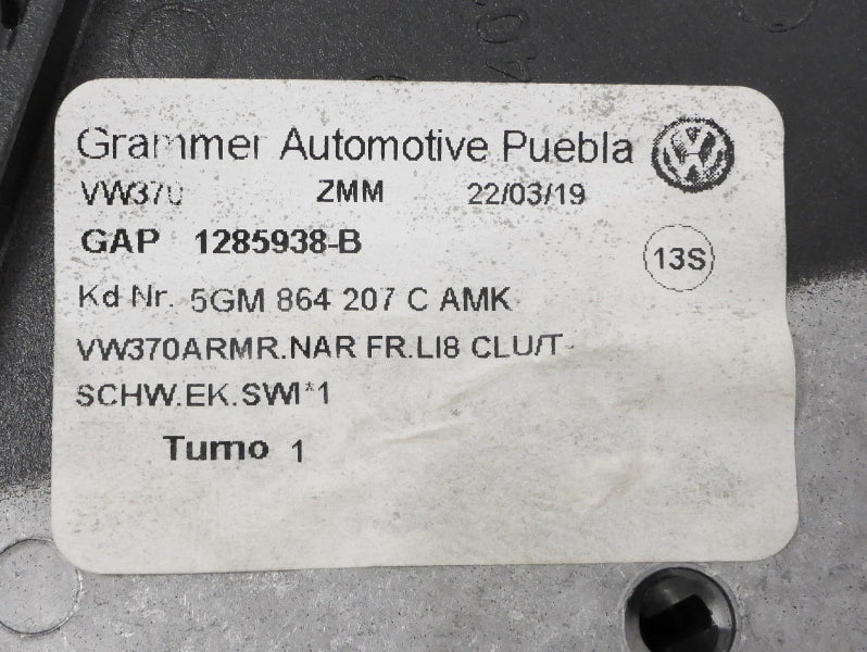 Front Armrest 15-21 VW Golf Sportwagen MK7 Cloth - Genuine - 5GM 864 207 C