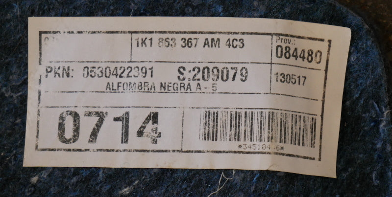 Interior Floor Carpet 05-10 VW Jetta Rabbit GTI Sportwagen Mk5 ~ Anthracite