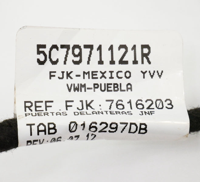 RH Front Door Wiring Harness 11-18 VW Jetta Sedan MK6 Kessy - 5C7 971 121 R