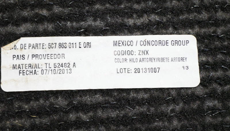 Carpet Floor Mats 11-18 VW Jetta MK6 Sedan - Black w/ Grey trim - 5C7 863 011 E