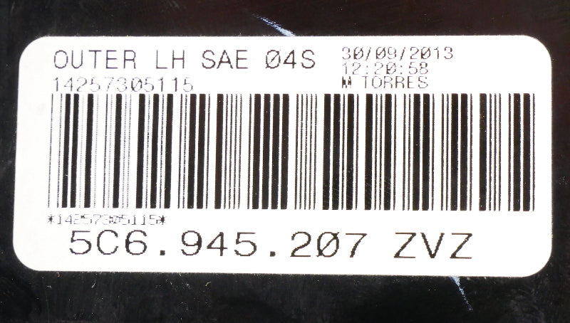 LH Outer LED Tail Light Lamp 13-14 VW Jetta GLI Mk6 Hybrid Sedan - 5C6 945 207