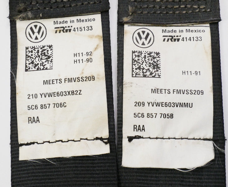 Front Seat Belt Shoulder Belt  Set 11-15 VW Jetta Sedan MK6 5C6 857 705 B 706 C