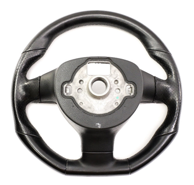 Flat Bottom Black Leather Sports Steering Wheel 05-10 VW Jetta GLI GTI MK5 ~