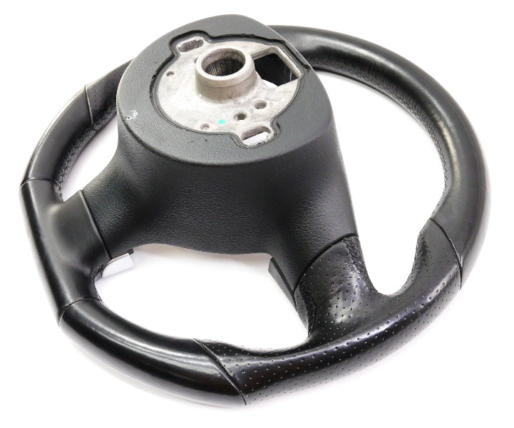 Flat Bottom Black Leather Sports Steering Wheel 05-10 VW Jetta GLI GTI MK5 ~