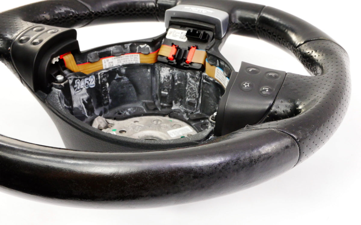 Flat Bottom Black Leather Sports Steering Wheel 05-10 VW Jetta GLI GTI MK5 ~