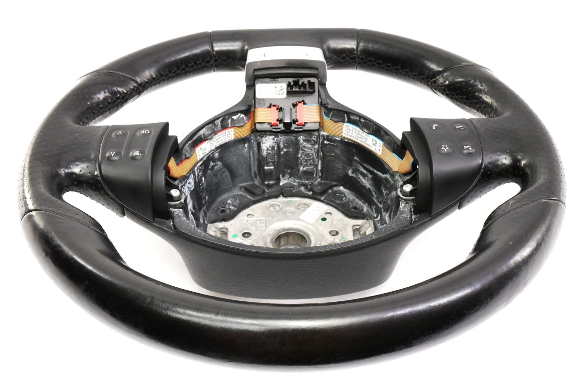 Flat Bottom Black Leather Sports Steering Wheel 05-10 VW Jetta GLI GTI MK5 ~