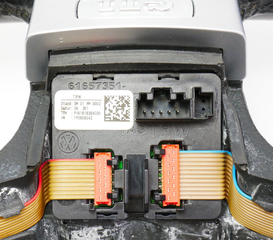 Flat Bottom Black Leather Sports Steering Wheel 05-10 VW Jetta GLI GTI MK5 ~