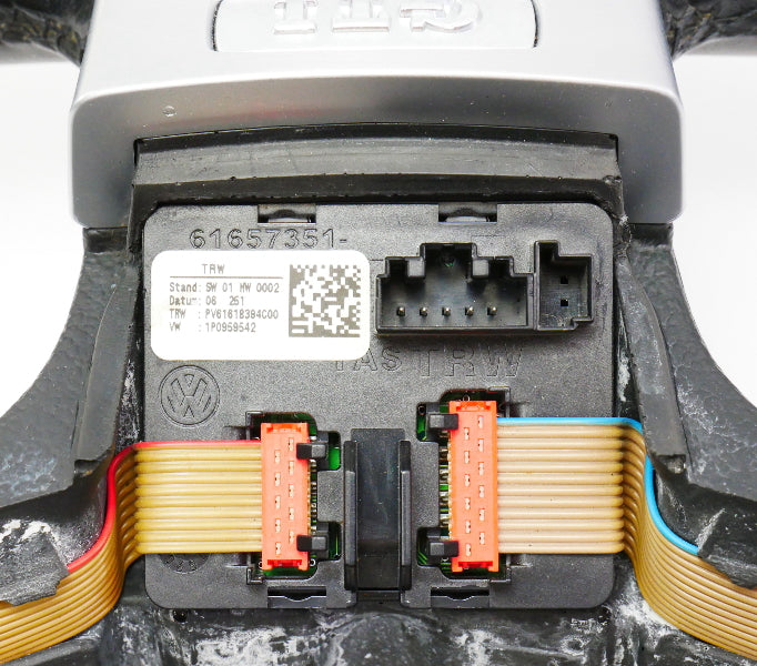 Flat Bottom Black Leather Sports Steering Wheel 05-10 VW Jetta GLI GTI MK5 ~