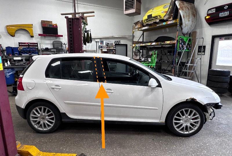 RH Front Exterior Door Window Pillar Trim 06-09 VW GTI MK5 4DR - 1K4 837 902