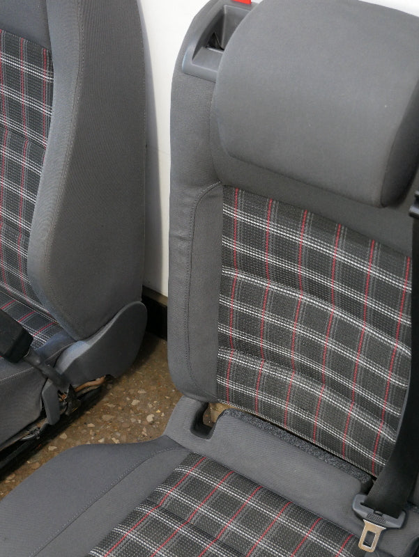 Sport Plaid Bucket Seat Set 06-10 VW Jetta GTI MK5 Front & Rear - Genuine