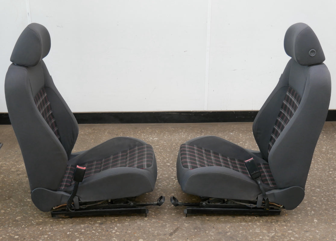 Sport Plaid Bucket Seat Set 06-10 VW Jetta GTI MK5 Front & Rear - Genuine