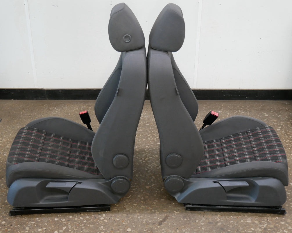 Sport Plaid Bucket Seat Set 06-10 VW Jetta GTI MK5 Front & Rear - Genuine