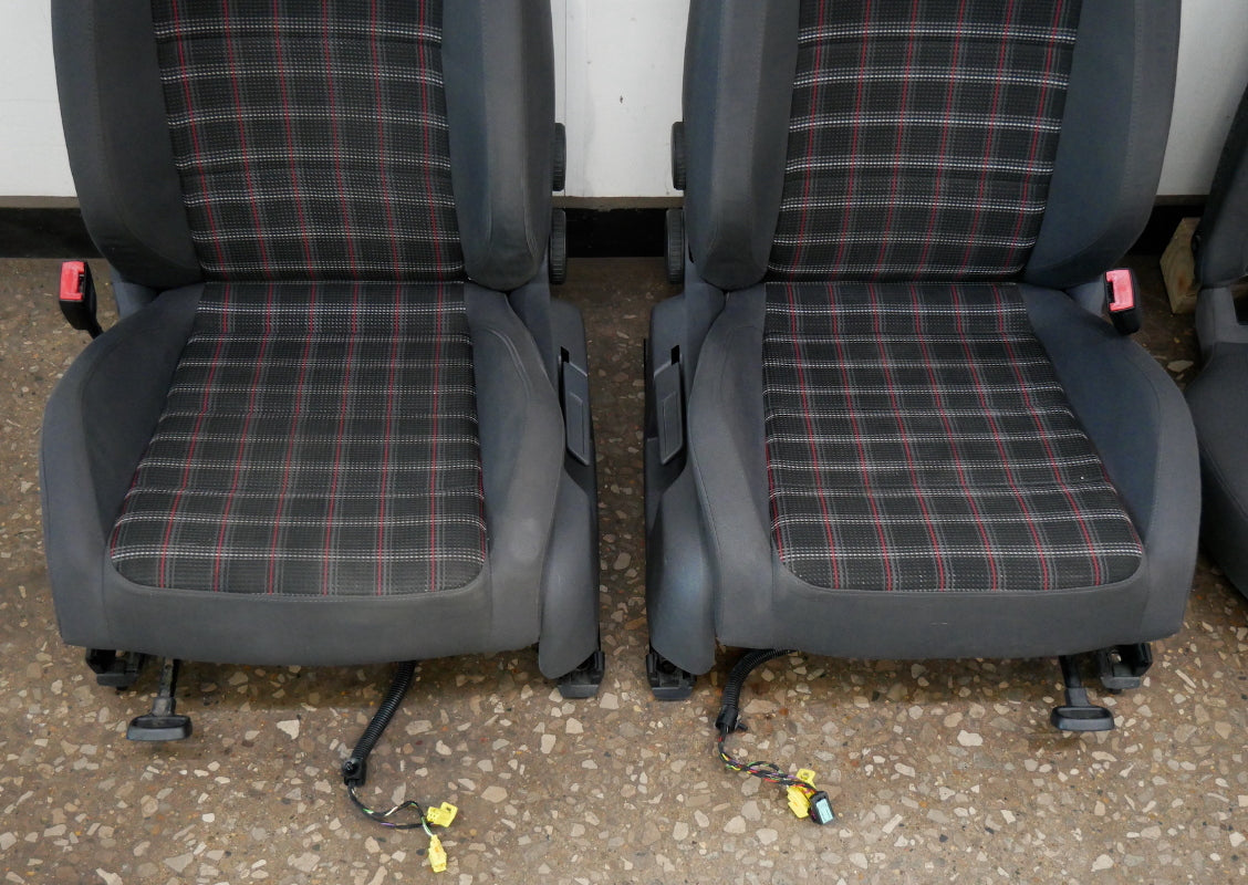 Sport Plaid Bucket Seat Set 06-10 VW Jetta GTI MK5 Front & Rear - Genuine