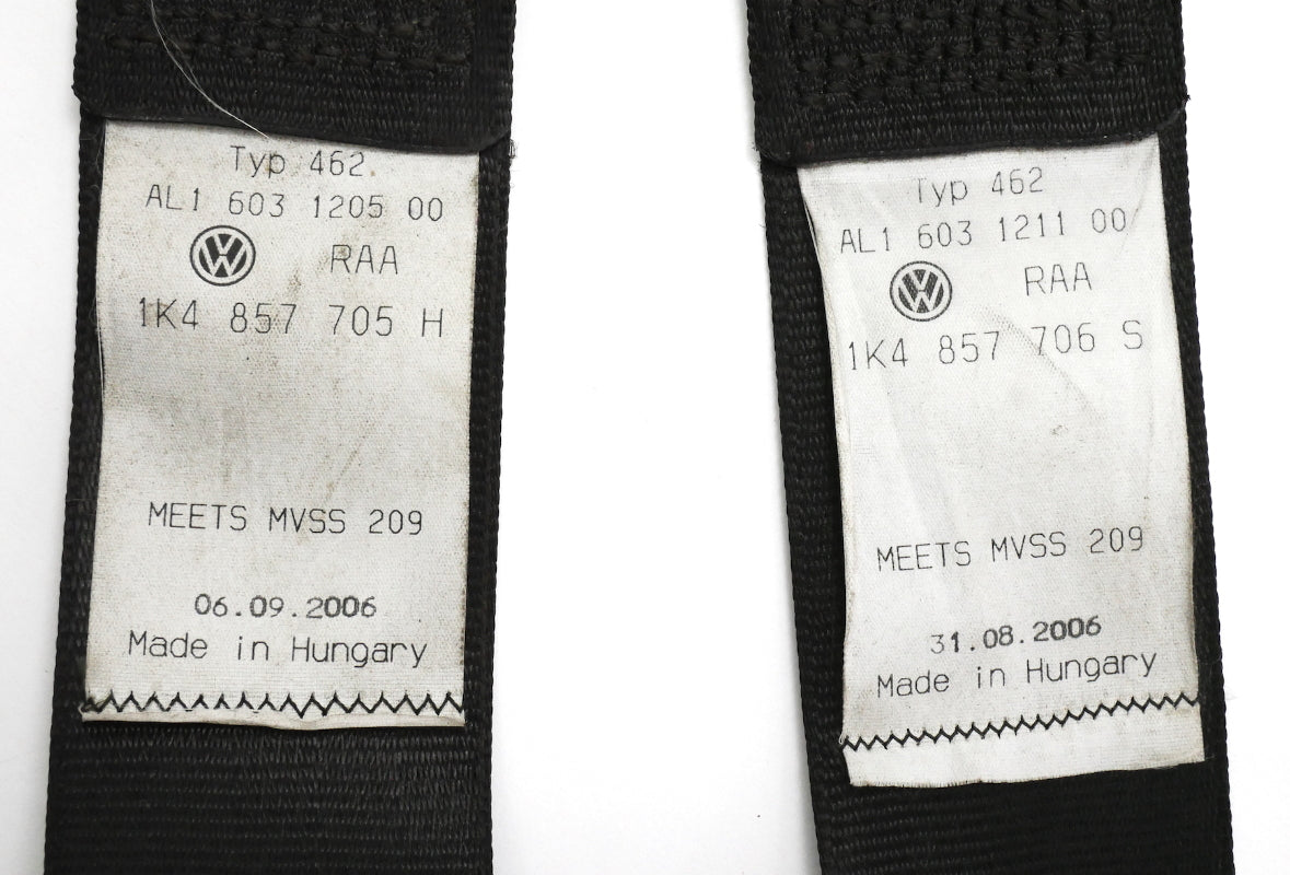 Front Seatbelt Seat Belt Set 06-08 VW Rabbit GTI MK5 4 Door - 1K4 857 705 H