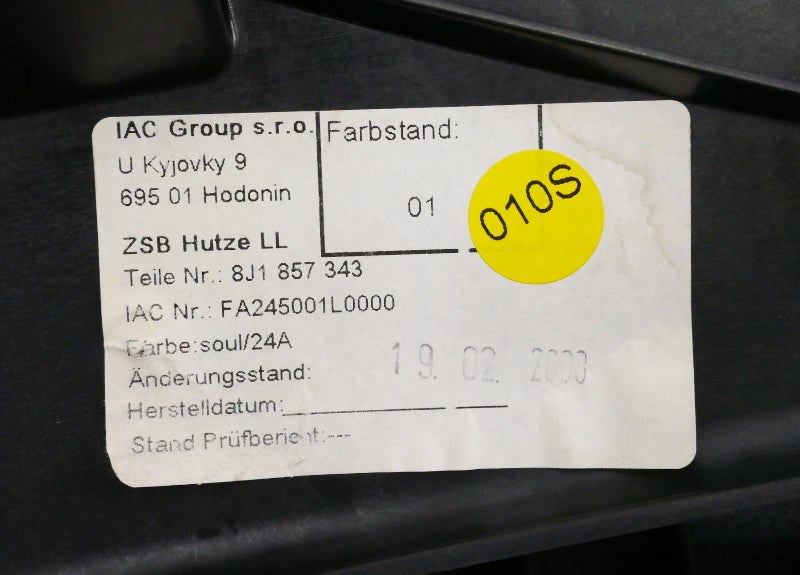 Dash Gauge Cluster Trim Bezel 08-15 Audi TT Coupe Convertible - 8J1 857 343