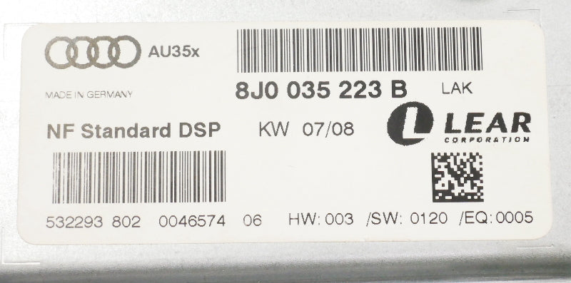 Audio Amplifier Amp 08-09 Audi TT Coupe Convertible - Genuine - 8J0 035 223 B