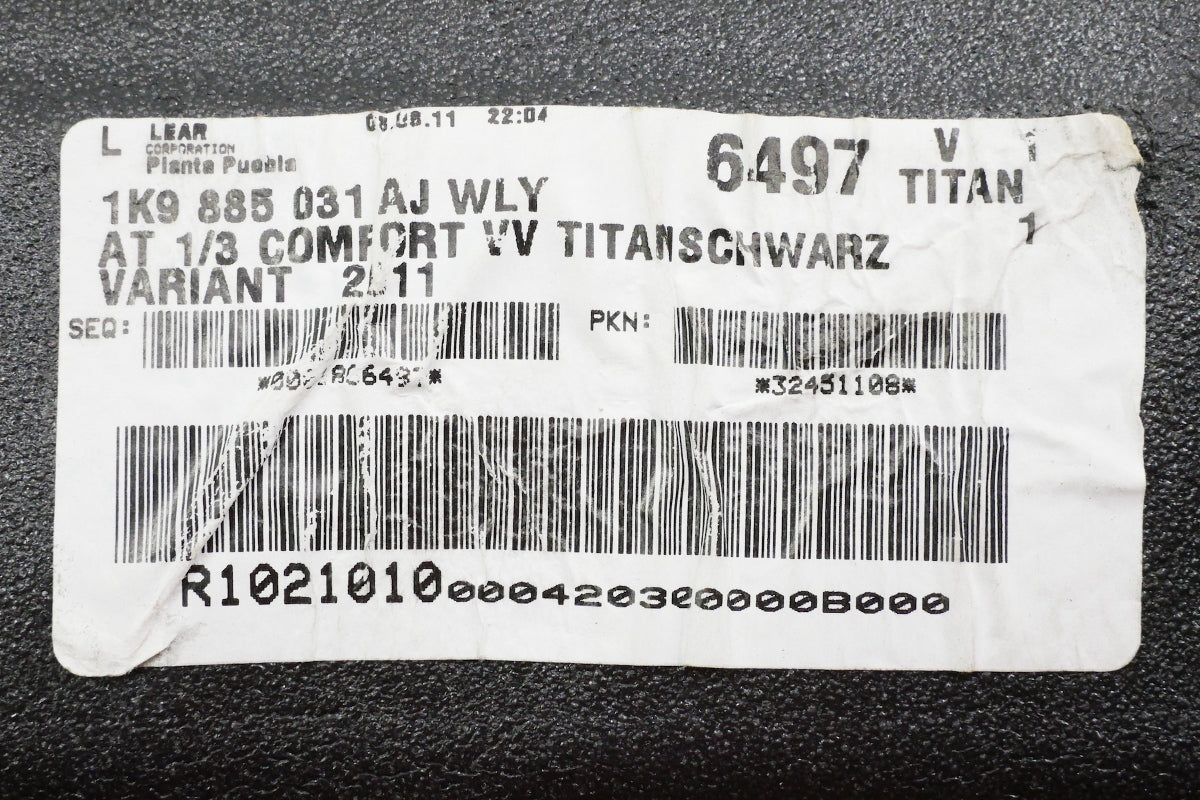 LH Rear Seat Lower Cushion 10-14 VW Jetta Sportwagen MK5 MK6 ~ 1K9 885 031 AH