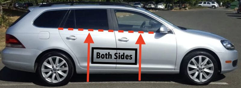 Door Lower Window Chrome Trim Set 09-14 VW Jetta  Sportwagen - 1K5 837 475 D