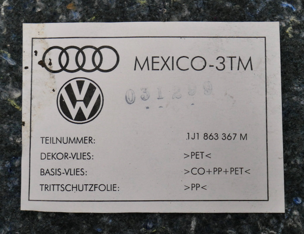 Interior Floor Carpet 99-05 VW Jetta Golf MK4 Black - Genuine - 1J1 863 367 M