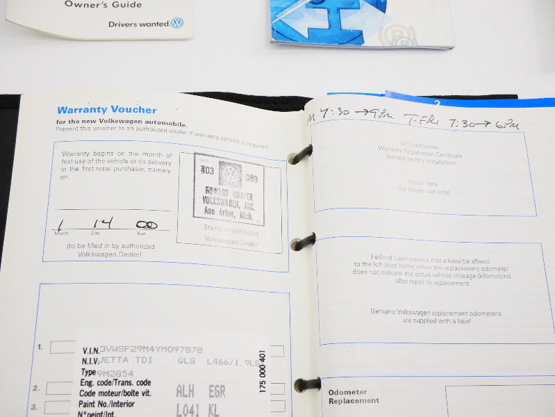 2000 Volkswagen Jetta Owners Manual Book Booklet VW MK4 - Genuine