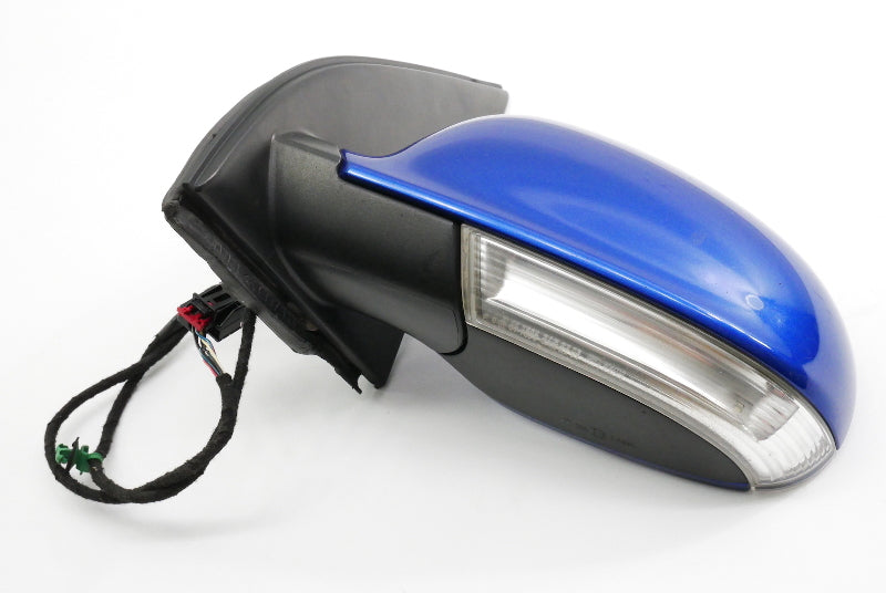 LH Exterior Side View Door Mirror 06-09 VW Rabbit GTI R32 MK5 LB5R Blue Pearl