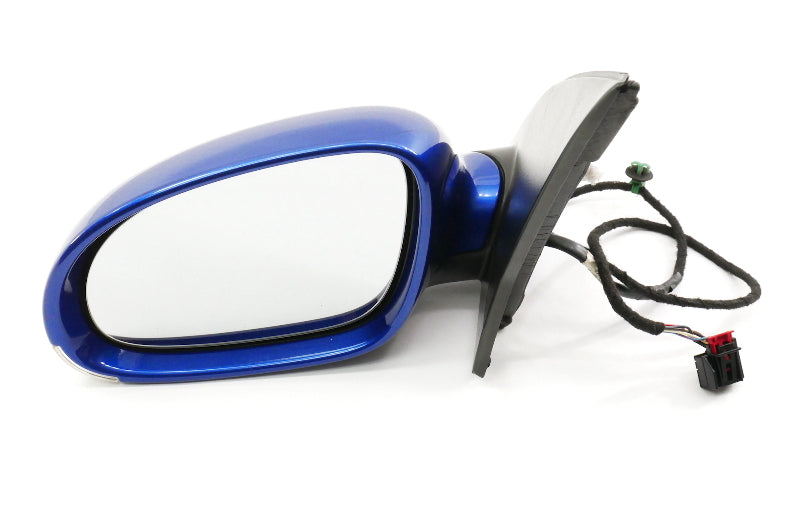LH Exterior Side View Door Mirror 06-09 VW Rabbit GTI R32 MK5 LB5R Blue Pearl