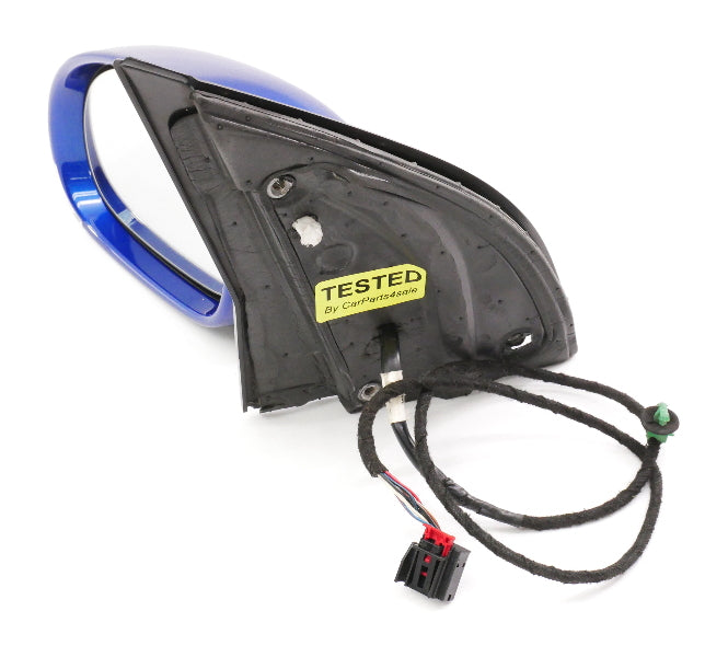 LH Exterior Side View Door Mirror 06-09 VW Rabbit GTI R32 MK5 LB5R Blue Pearl