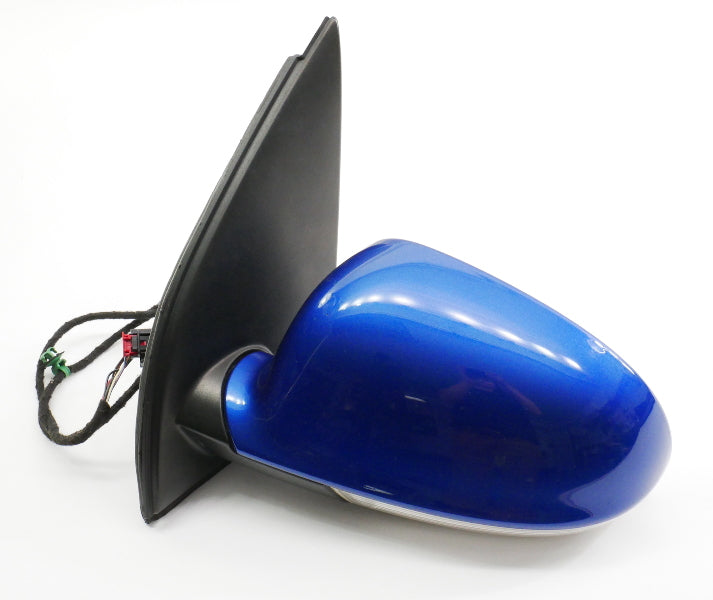 LH Exterior Side View Door Mirror 06-09 VW Rabbit GTI R32 MK5 LB5R Blue Pearl