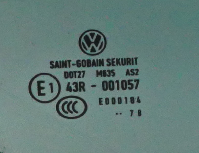 RH Side Window Exterior Glass 06-09 VW Rabbit Golf GTI R32 MK5 2 Door - Genuine