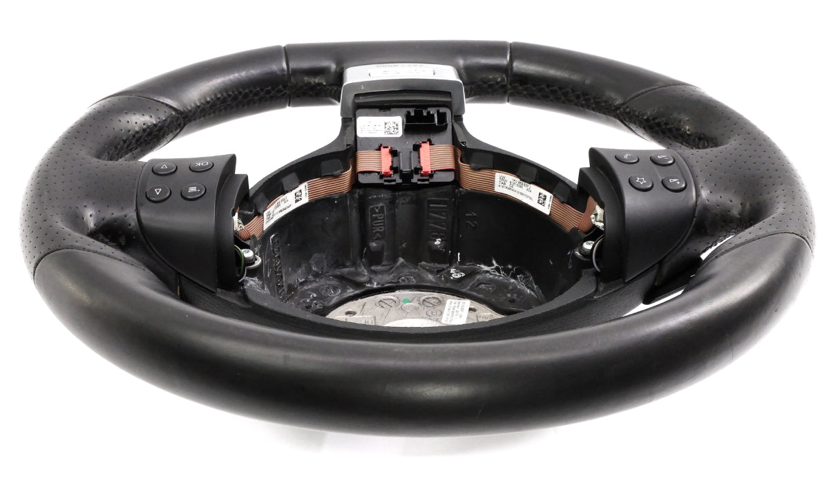 Flat Bottom Black Leather Sports Steering Wheel 05-10 VW Jetta GLI GTI R32 MK5