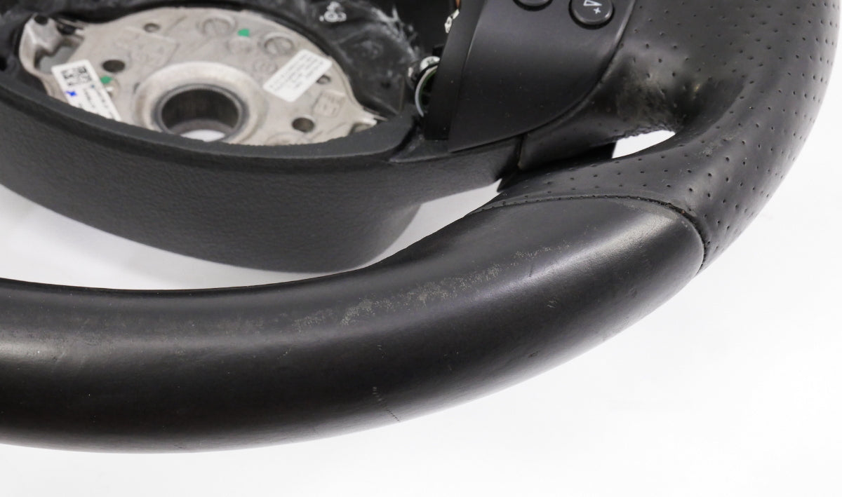 Flat Bottom Black Leather Sports Steering Wheel 05-10 VW Jetta GLI GTI R32 MK5