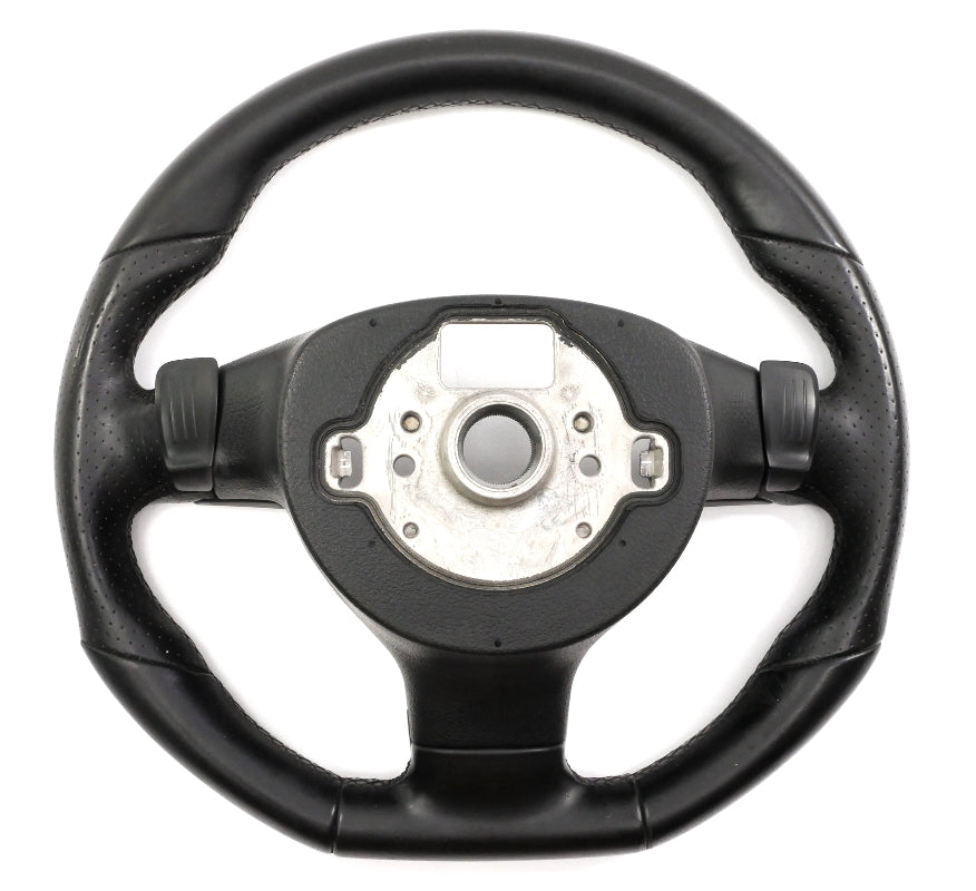 Flat Bottom Black Leather Sports Steering Wheel 05-10 VW Jetta GLI GTI R32 MK5