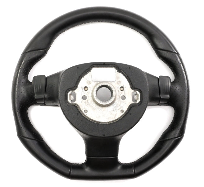 Flat Bottom Black Leather Sports Steering Wheel 05-10 VW Jetta GLI GTI R32 MK5