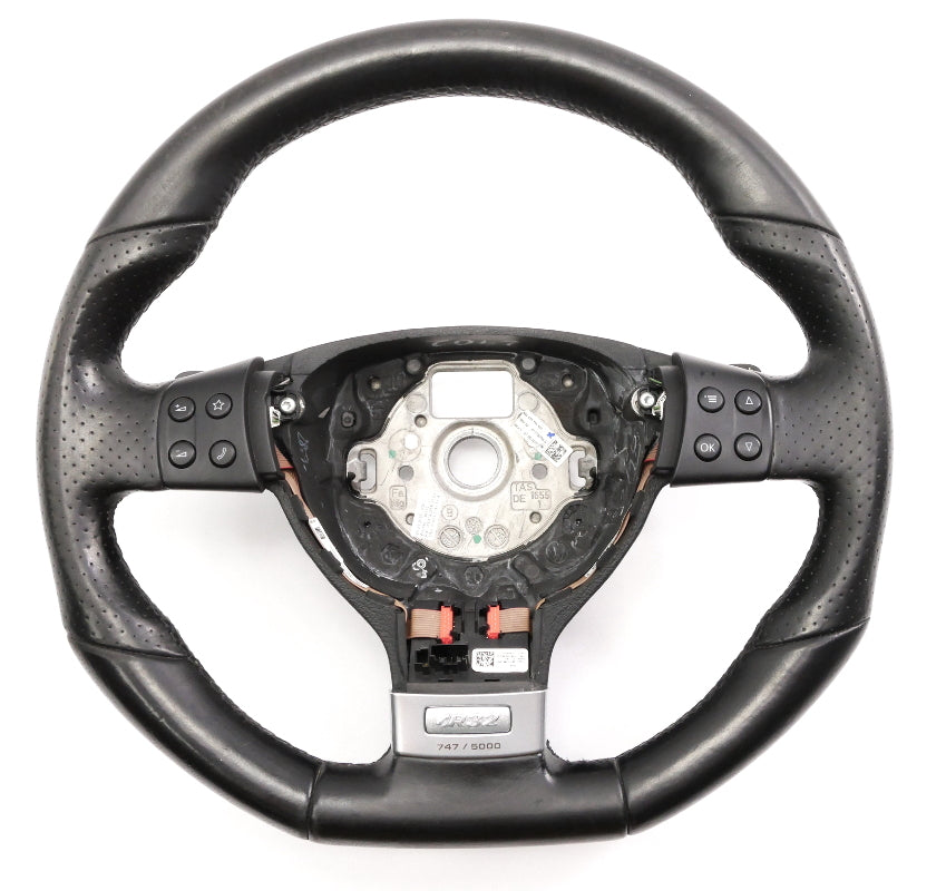 Flat Bottom Black Leather Sports Steering Wheel 05-10 VW Jetta GLI GTI R32 MK5
