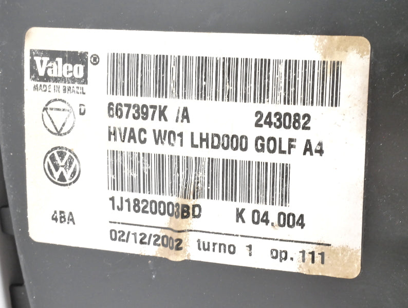 HVAC Heater Box Climate Heaterbox 99-05 VW Jetta Golf GTI MK4 - 1J1 820 003 BD