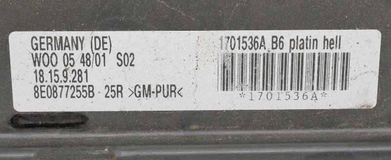 Sunroof Shade Sun Moon Roof Slider Cover 02-08 Audi A4 B6 Gray - 8E0 877 255 B