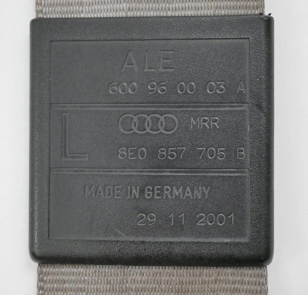 Front Seat Belt Seatbelt Set 02-08 Audi A4 S4 B6 B7 Grey Genuine - 8E0 857 706 F