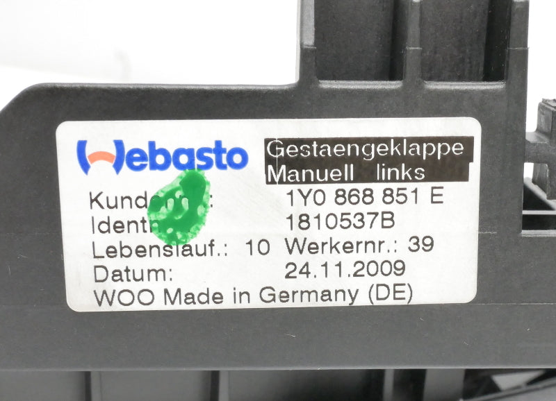 LH Rear Convertible Top Latch Flap 06-10 VW Beetle - Genuine - 1Y0 868 851 E