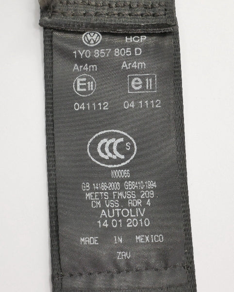 Rear SeatBelt Shoulder Seat Belt 03-10 VW Beetle Convertible - 1Y0 857 805 D