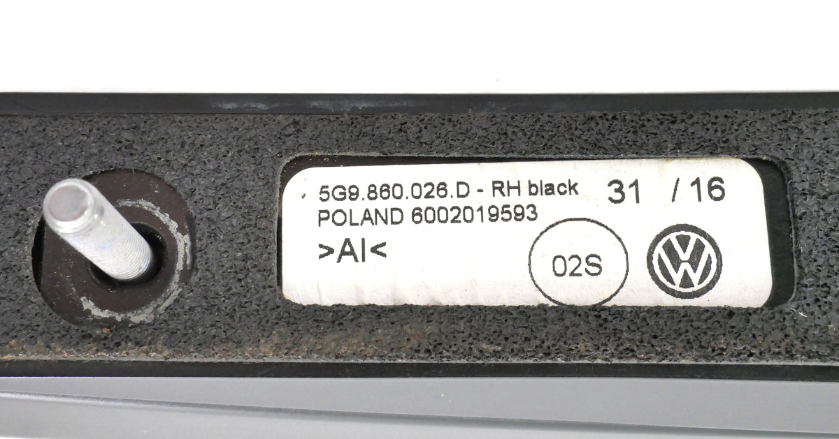 RH Roof Rack Cargo Bar 15-19 VW Golf Sportwagen MK7 - Genuine - 5GM 860 026 D