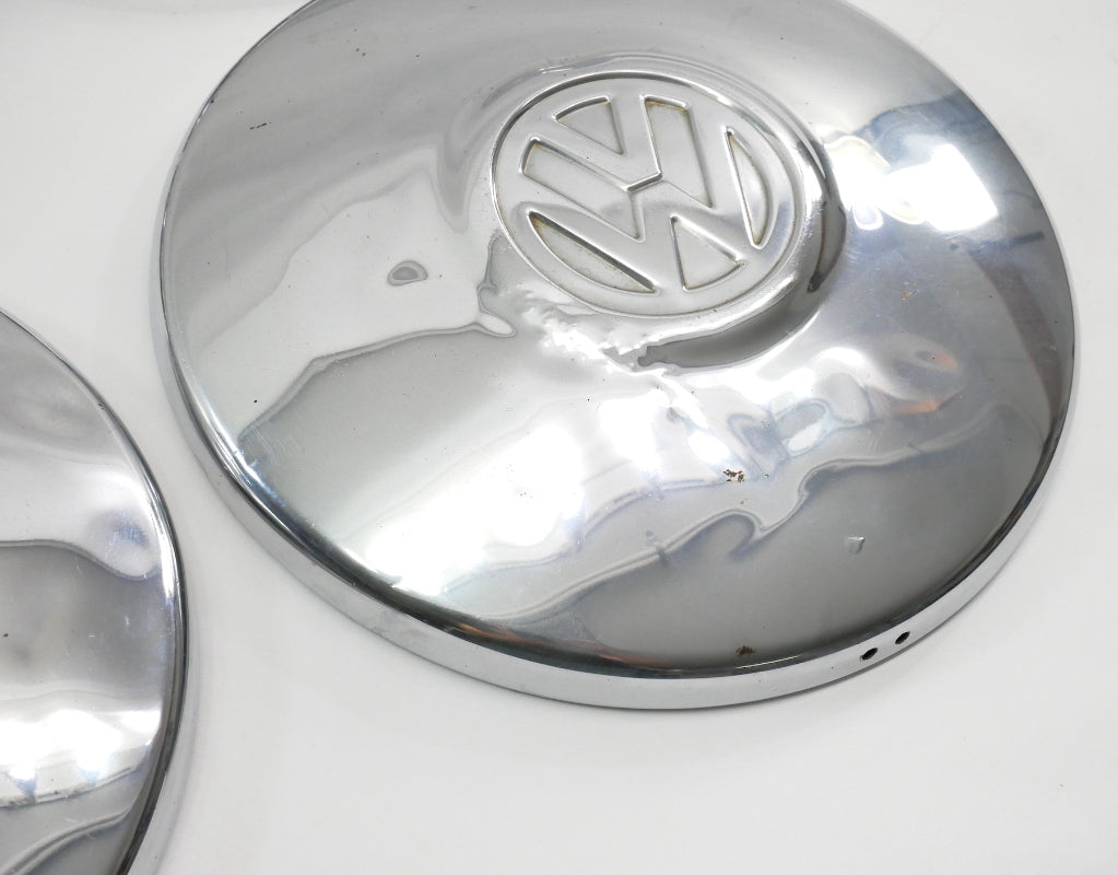 10" Chrome Hub Center Cap Hubcap Set 68-79 VW Beetle Bug Bus Aircooled ~ Genuine