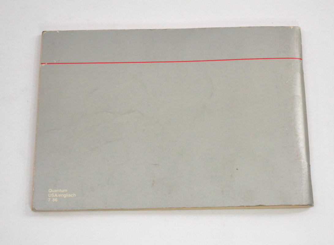 Original Owners Manual Book 1987 87 Volkswagen VW Quantum - Genuine